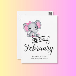 Wegen Februar Little Peanut Baby Elephant Postkarte