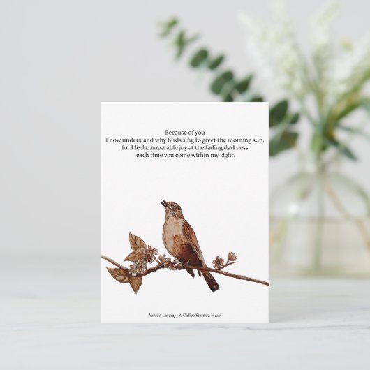 Wegen Ihrer Postkarte (Stehend Vorderseite)