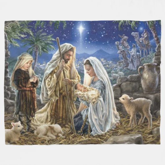 WEGEN IN EINEM MANGER FLEECEDECKE (Vorderseite (Horizontal))