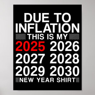 Wegen Inflation Lustiger Neujahr 2026 Tee Männer F Poster