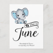Wegen Juni Little Peanut Baby Boy Elephant Postkarte (Vorderseite)