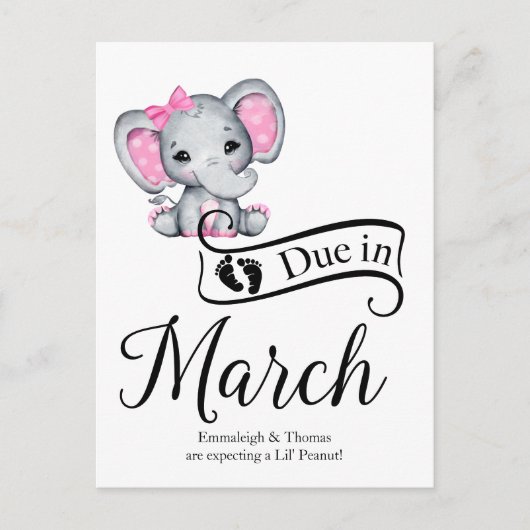 Wegen März Little Peanut Baby Elephant Postkarte (Vorderseite)