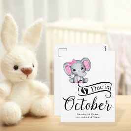 Wegen Oktober Little Peanut Baby Girl Elephant Postkarte