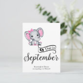 Wegen September Little Peanut Baby Elephant Postkarte (Stehend Vorderseite)