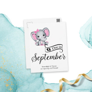 Wegen September Little Peanut Baby Elephant Postkarte