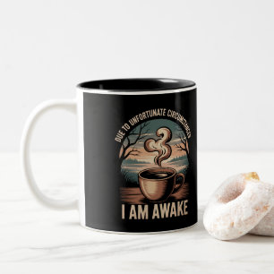 Wegen unglücklicher Umstände bin ich wach. Zweifarbige Tasse