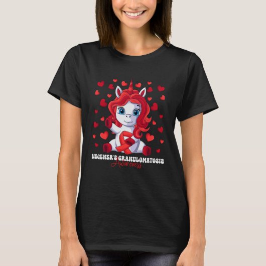 Wegener s Granulomatosis Awareness Month Red Ribbo T-Shirt (Vorderseite)