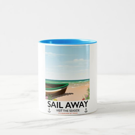 Wegfahrplakat Zweifarbige Tasse (Mittel)