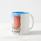 Wegfahrplakat Zweifarbige Tasse (VorderseiteRechts)