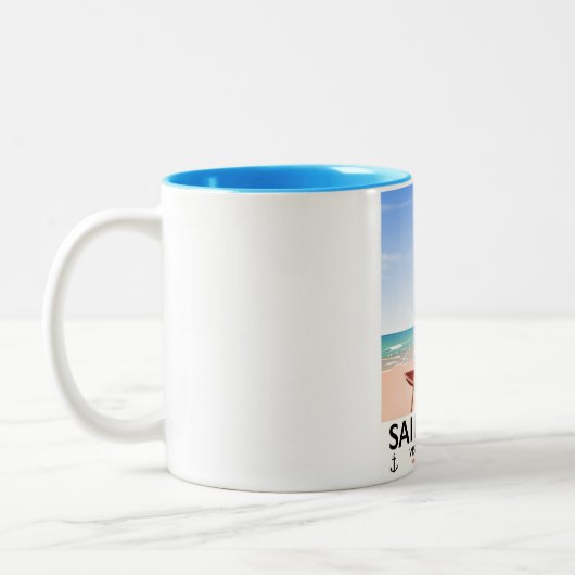 Wegfahrplakat Zweifarbige Tasse (Links)