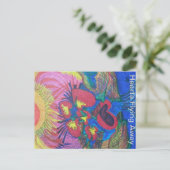 wegfliegende Herzen Postkarte (Stehend Vorderseite)