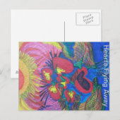 wegfliegende Herzen Postkarte (Vorne/Hinten)