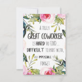 Weggehen der Gabe für einen Mitarbeiter, der ein G Dankeskarte (Vorderseite)