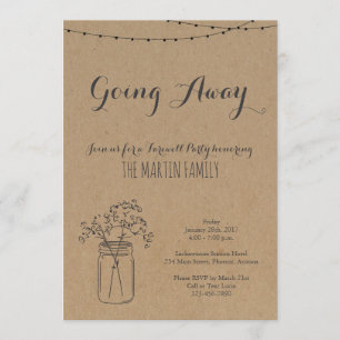 Weggehen der Party Einladung Rustikales Kraftpap