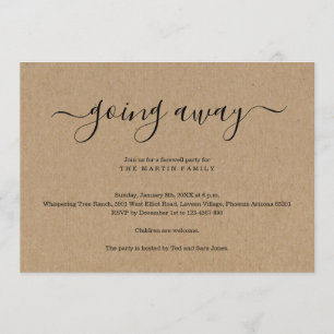 Weggehen der Party Einladung   Rustikalkraft