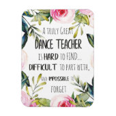 Weggehen Geschenk für Tanzlehrer Danke Zitat Magnet (Vertikal)
