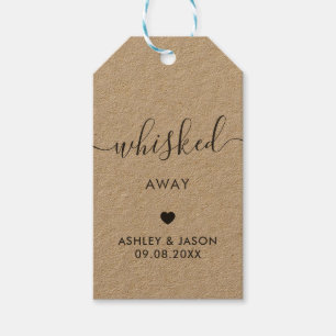 weggerissen, Whisk Gefallen, Hochzeitsmarken Geschenkanhänger