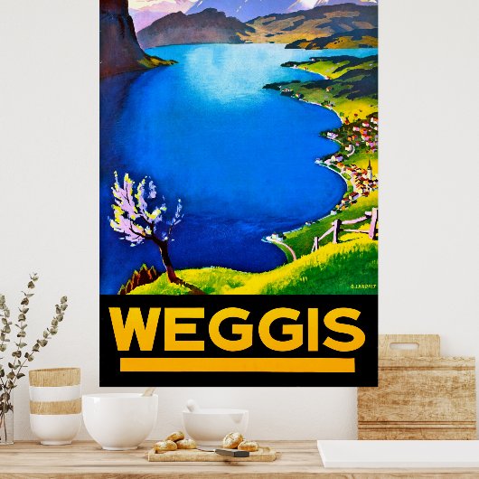 Weggis, Ansicht Luzerner See, Schweiz Poster (Küche)