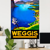 Weggis, Ansicht Luzerner See, Schweiz Poster (Heimbüro)