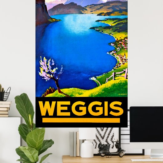 Weggis, Ansicht Luzerner See, Schweiz Poster (Heimbüro)