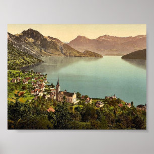 Weggis, Rigi, Schweiz klassischer Fotochrom Poster