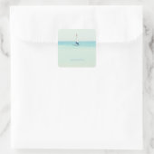 wegsegeln quadratischer aufkleber (Tasche)