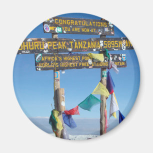 Wegweiser auf dem Gipfel des Kilimandscharo Kenia Magnet