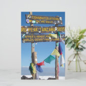 Wegweiser auf dem Gipfel von Kilimanjaro kenya Briefpapier (Stehend Vorderseite)