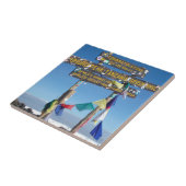 Wegweiser auf dem Gipfel von Kilimanjaro kenya Fliese (Seite)