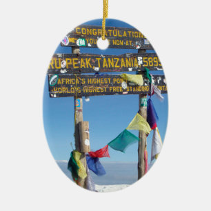 Wegweiser auf dem Gipfel von Kilimanjaro kenya Keramikornament