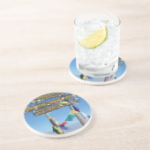 Wegweiser auf dem Gipfel von Kilimanjaro kenya Sandstein Untersetzer (Seite)