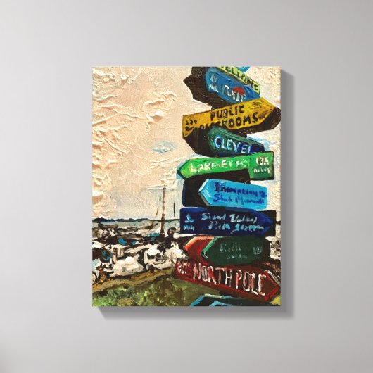 Wegweiser auf Kelleys Insel, Malerei Leinwanddruck (Vorderseite)