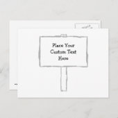 Wegweiser Grau und weiß. Postkarte (Vorne/Hinten)