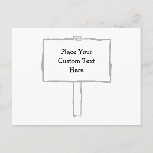 Wegweiser Grau und weiß. Postkarte (Vorderseite)