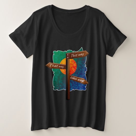 Wegweiser Große Größe T-Shirt (Design vorne)