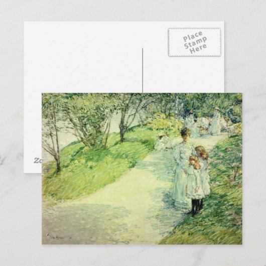 Wegweiser im Garten, 1898 Postkarte (Vorne/Hinten)