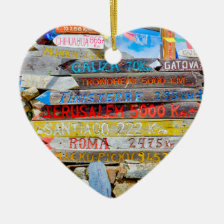 Wegweiser Keramik Ornament