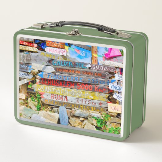 Wegweiser Metall Brotdose (Vorderseite)