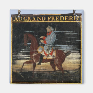 Wegweiser mit Frederick das große zu Pferd Magnet