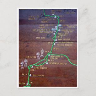 Wegweiser mt Kinabalu Postkarte