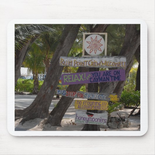 Wegweiser Rum Point Grand Cayman Mousepad (Vorne)