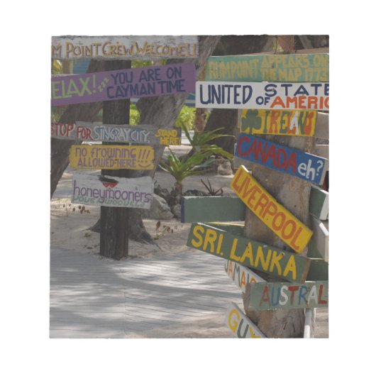Wegweiser Rum Point Grand Cayman Notizblock (Vorderseite)