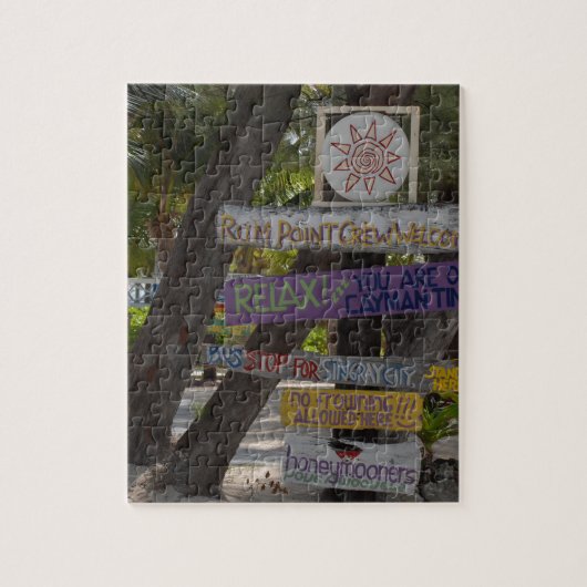 Wegweiser Rum Point Grand Cayman Puzzle (Vertikal)