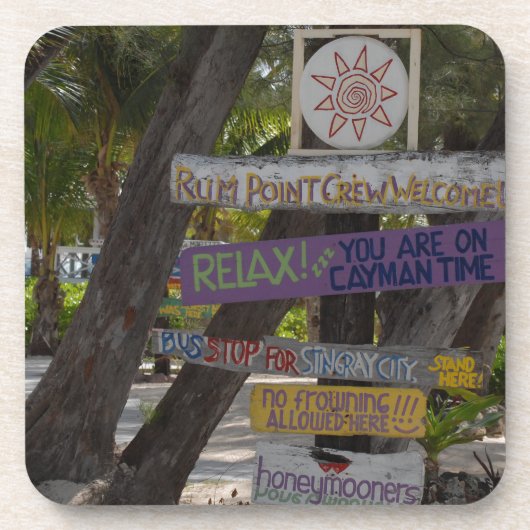Wegweiser Rum Point Grand Cayman Untersetzer (Vorderseite)