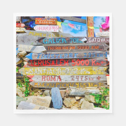 Wegweiser Serviette (Vorderseite)