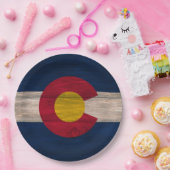 WegwerfpapierTeller hölzerner Colorado-Flagge Pappteller (Party)