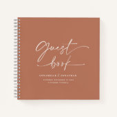 Weh Gästebuch terracotta minimale moderne Notizblock (Vorderseite)