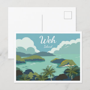 Weh Insel Aceh Indonesien Reiseillustration Postkarte