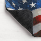 Wehende amerikanische Flagge in Impasto-Malerei Mousepad (Ecke)
