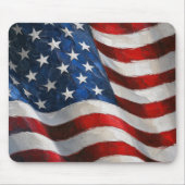 Wehende amerikanische Flagge in Impasto-Malerei Mousepad (Vorne)